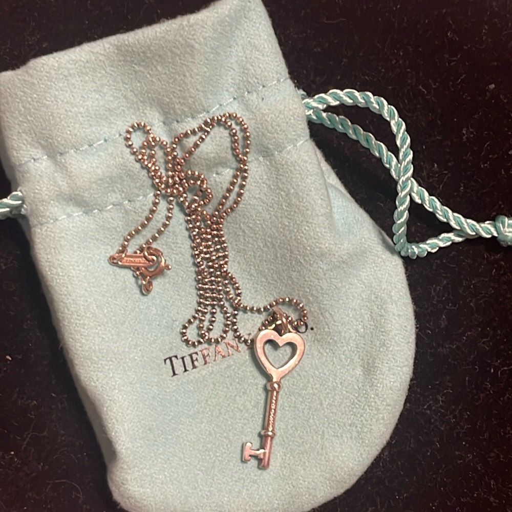 Tiffany & Co. Heart key pendant with necklace
